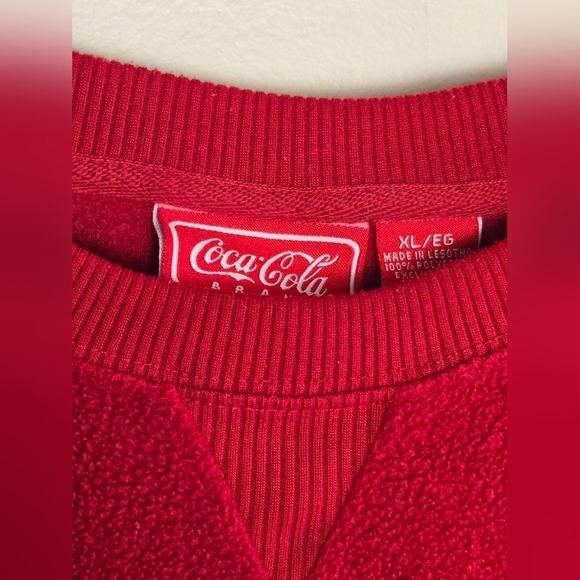 Vintage Coca-Cola Fleece Pullover Crewneck Sweatshirt, Size XL - Picture 3 of 3